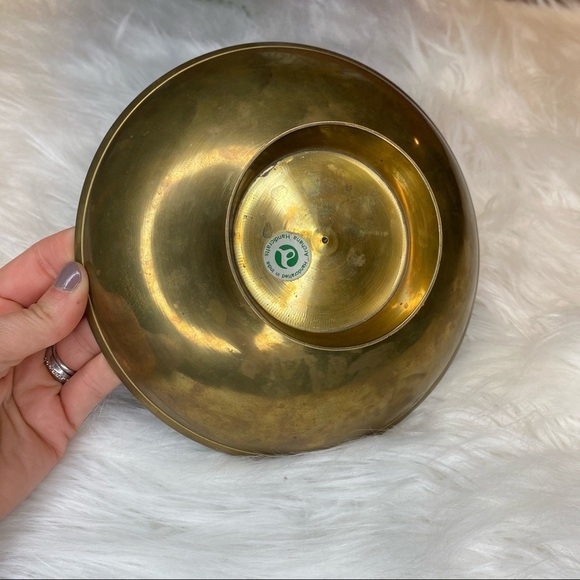 Archana Handicrafts Brass Cloisonné Painted Enamel Birds in Pond Decorative Bowl - Picture 5 of 10